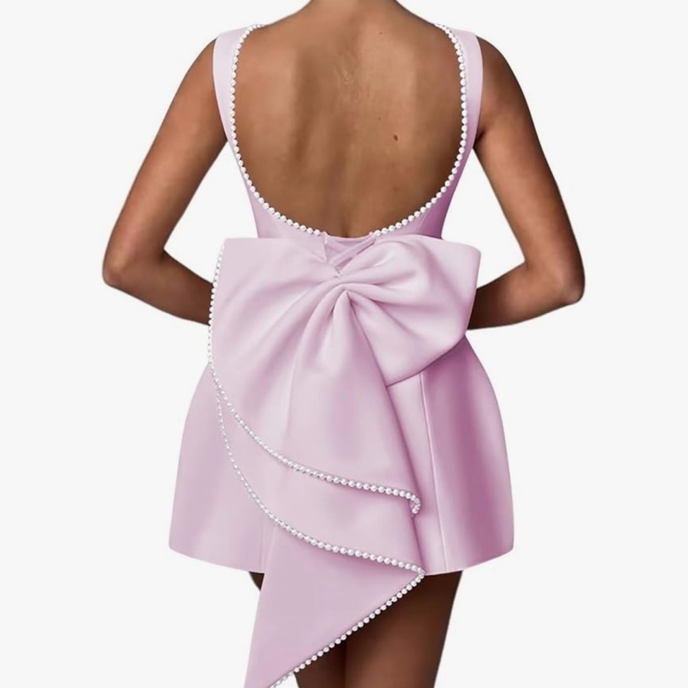 Pink Ruffle Back Dress - Picture 3 of 4